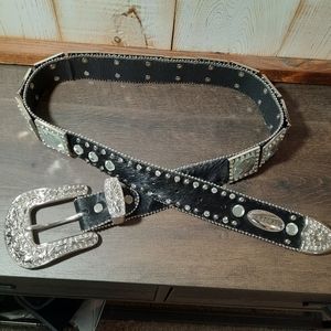 Black Horse hair bling belt size M